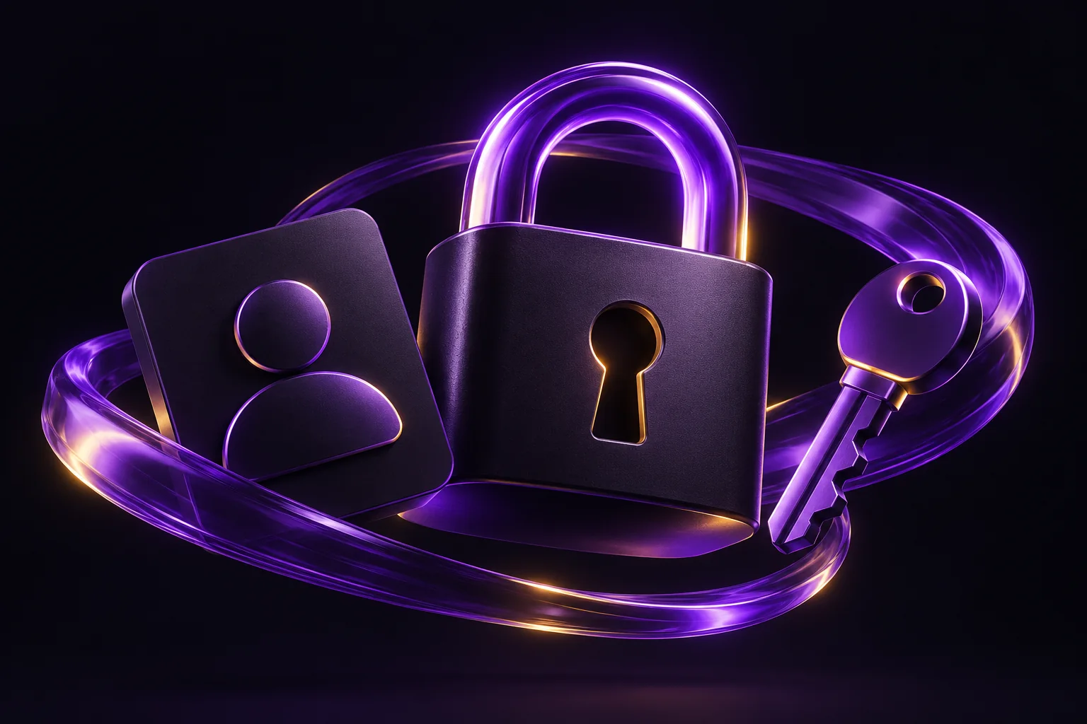 Original purple and yellow thematic illustration for the login guide